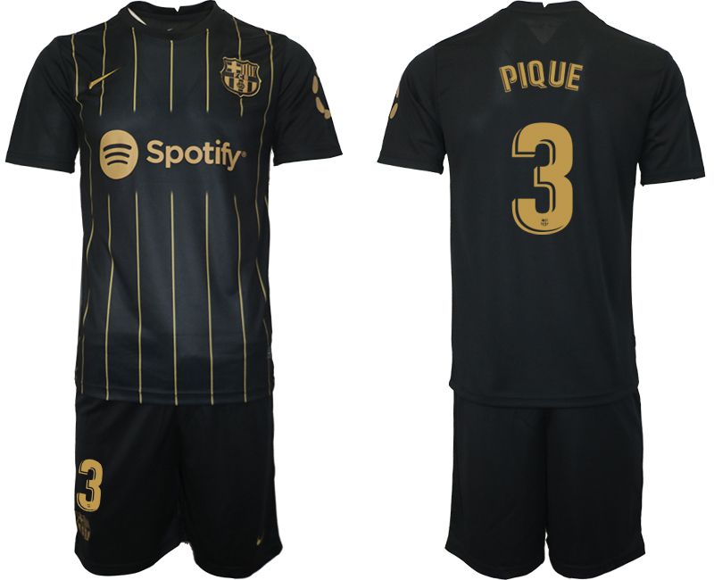 Men 2022-2023 Club Barcelona Black away #3 Soccer Jersey->barcelona jersey->Soccer Club Jersey